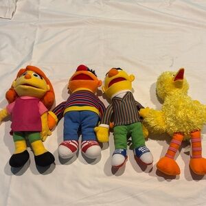 Sesame Street Plush Toy Set - Pink, Yellow, Green